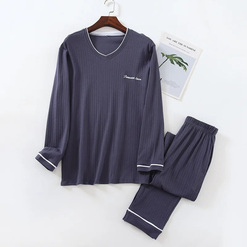 Vīriešu pavasara un rudens Pijama Hombre 2022 jaunākā kokvilnas liela izmēra garām piedurknēm jauniešu ziemas kokvilnas mājas apģērba uzvalks vīriešu pidžama