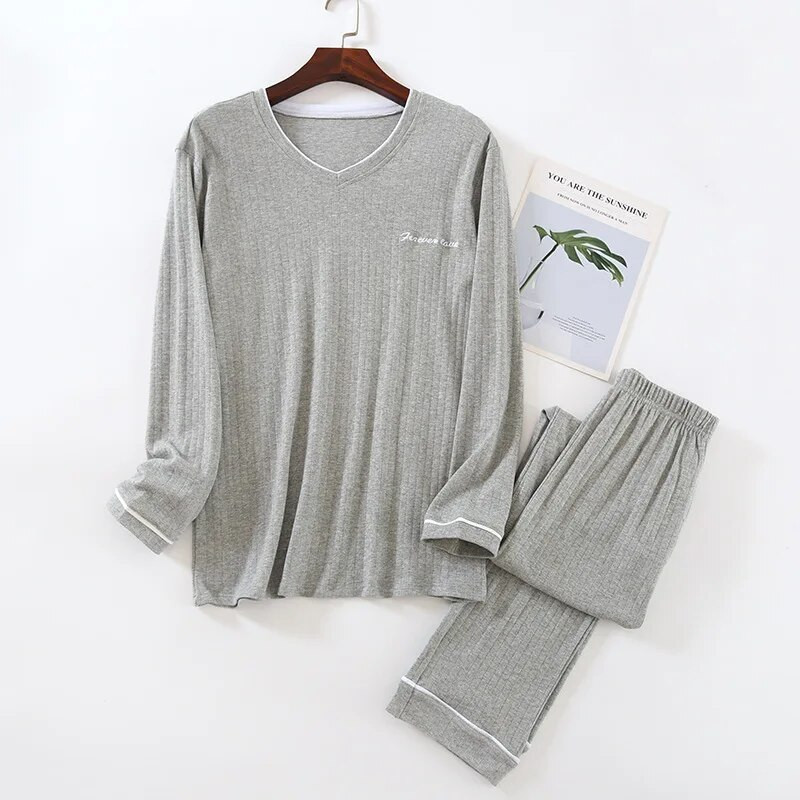 Vīriešu pavasara un rudens Pijama Hombre 2022 jaunākā kokvilnas liela izmēra garām piedurknēm jauniešu ziemas kokvilnas mājas apģērba uzvalks vīriešu pidžama