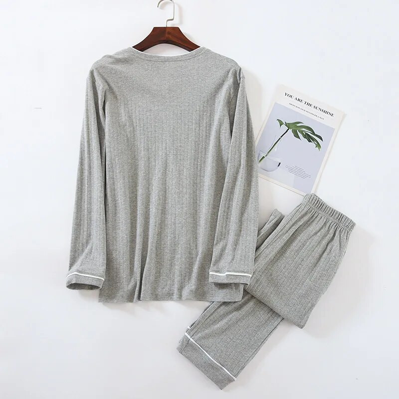 Vīriešu pavasara un rudens Pijama Hombre 2022 jaunākā kokvilnas liela izmēra garām piedurknēm jauniešu ziemas kokvilnas mājas apģērba uzvalks vīriešu pidžama