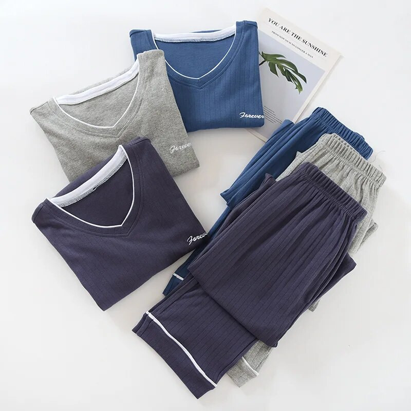 Vīriešu pavasara un rudens Pijama Hombre 2022 jaunākā kokvilnas liela izmēra garām piedurknēm jauniešu ziemas kokvilnas mājas apģērba uzvalks vīriešu pidžama