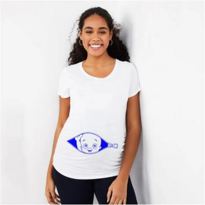 Πουκάμισο εγκυμοσύνης Γυναικεία χαριτωμένη στάμπα για μωρά Μπλουζάκια με κοντό μανίκι με λαιμόκοψη Έγκυος μπλουζάκια μπλουζάκια ρούχα για μωρά Αναγγελία μπλουζάκια