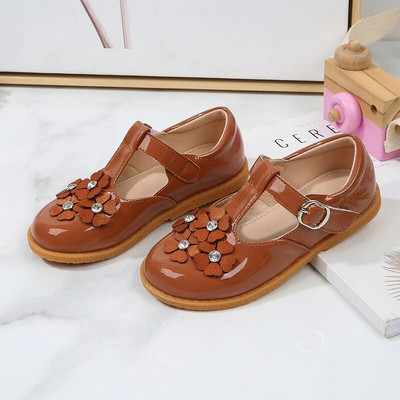 Nove jednostavne neklizajuće dječje kožne cipele za djevojčice iz 2023. Slatke neklizajuće dječje školske cipele u korejskom stilu ravne ravne