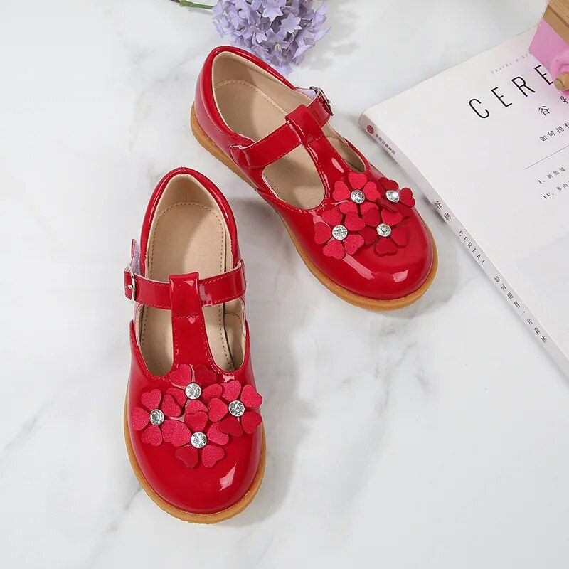 Nove jednostavne neklizajuće dječje kožne cipele za djevojčice iz 2023. Slatke neklizajuće dječje školske cipele u korejskom stilu ravne ravne