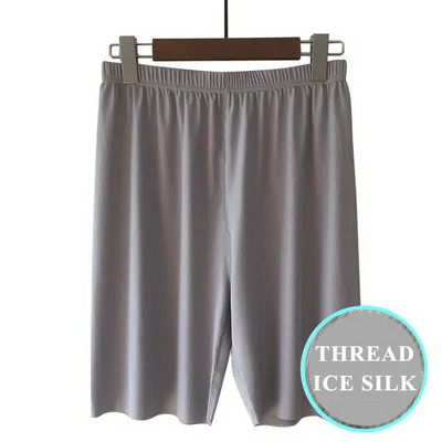 Plus Size Ice Silk Cool Summer Muške kratke hlače za spavanje Seksi donje rublje za spavanje Udobne široke sportske muške donjice za spavanje Domaća odjeća