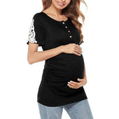 Ženska majica kratkih rukava za dojenje Majica za dojenje Jednobojna majica kratkih rukava za trudnice Pidžama