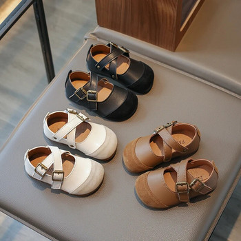 Κορεατικά ρετρό παιδικά δερμάτινα παπούτσια 2023 Άνοιξη φθινόπωρο Νέα ρηχά παιδικά Loafers Flats Drop Shipping Baby First Walker Shoe