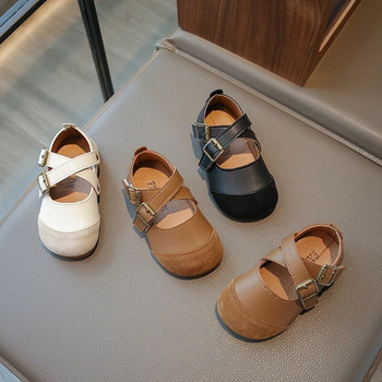 Κορεατικά ρετρό παιδικά δερμάτινα παπούτσια 2023 Άνοιξη φθινόπωρο Νέα ρηχά παιδικά Loafers Flats Drop Shipping Baby First Walker Shoe