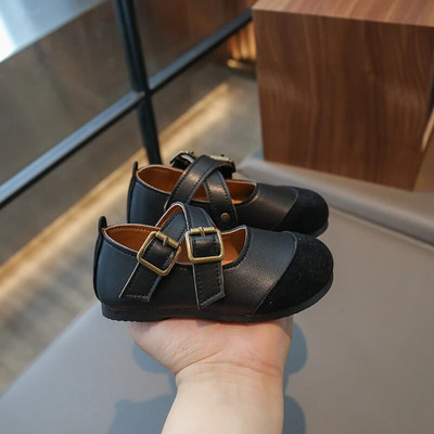 Korea stiilis retro stiilis laste nahast kingad 2023 kevad-sügis, uued madalad lastele mõeldud jalanõud