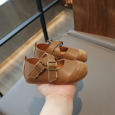 Korea stiilis retro stiilis laste nahast kingad 2023 kevad-sügis, uued madalad lastele mõeldud jalanõud