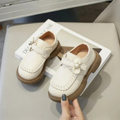 Meiteņu ādas apavi Mīkstas zoles bērnu apavi 2023. gada pavasaris un rudens Jaunas Princeses Mary Jane Shoes Bērnu ikdienas apavi Lolita PU