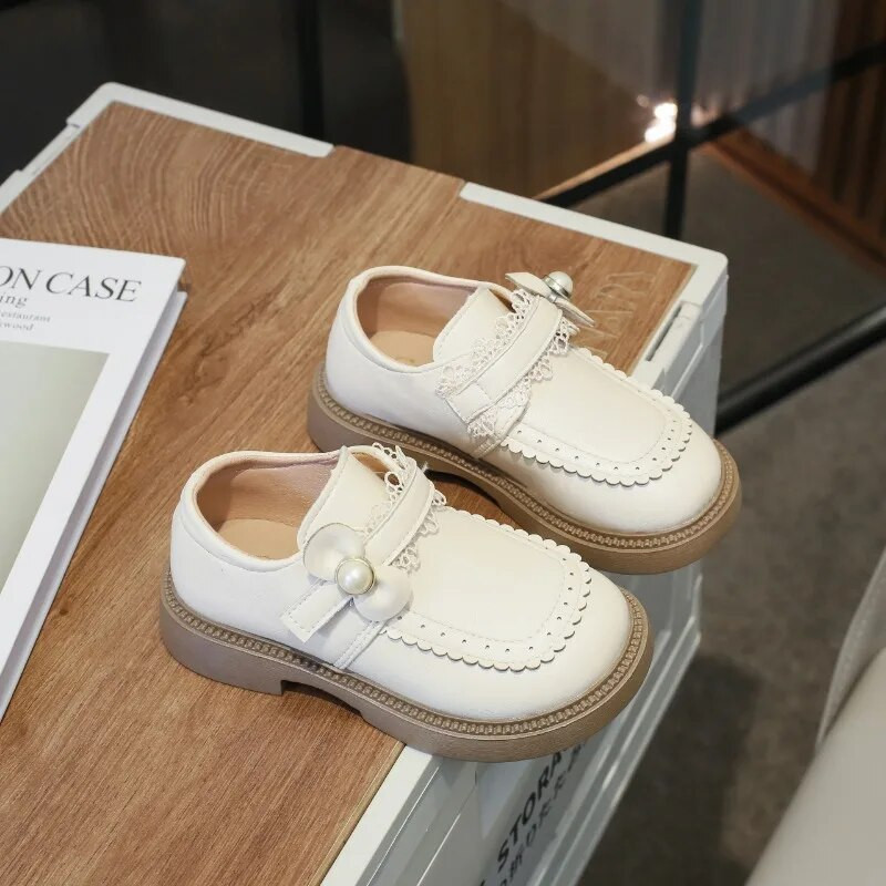 Meiteņu ādas apavi Mīkstas zoles bērnu apavi 2023. gada pavasaris un rudens Jaunas Princeses Mary Jane Shoes Bērnu ikdienas apavi Lolita PU