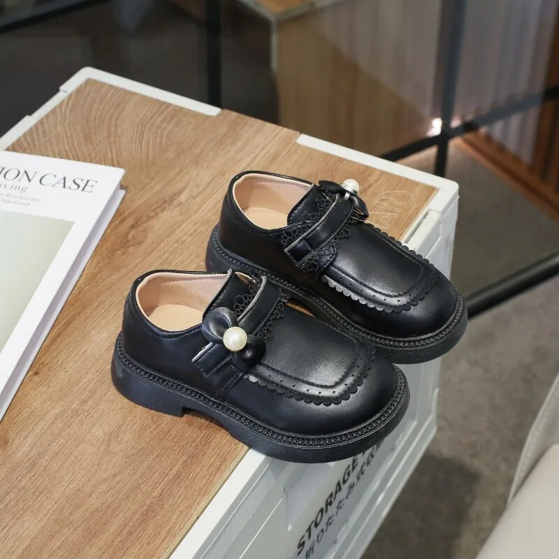 Meiteņu ādas apavi Mīkstas zoles bērnu apavi 2023. gada pavasaris un rudens Jaunas Princeses Mary Jane Shoes Bērnu ikdienas apavi Lolita PU