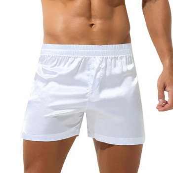 Мъжки долнища за сън Секси пижами Шорти Меки копринени свободни боксерки Къси панталони Бельо за мъже Домашни гащички със стрелка Мъжки спално облекло