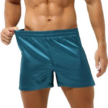 Мъжки долнища за сън Секси пижами Шорти Меки копринени свободни боксерки Къси панталони Бельо за мъже Домашни гащички със стрелка Мъжки спално облекло