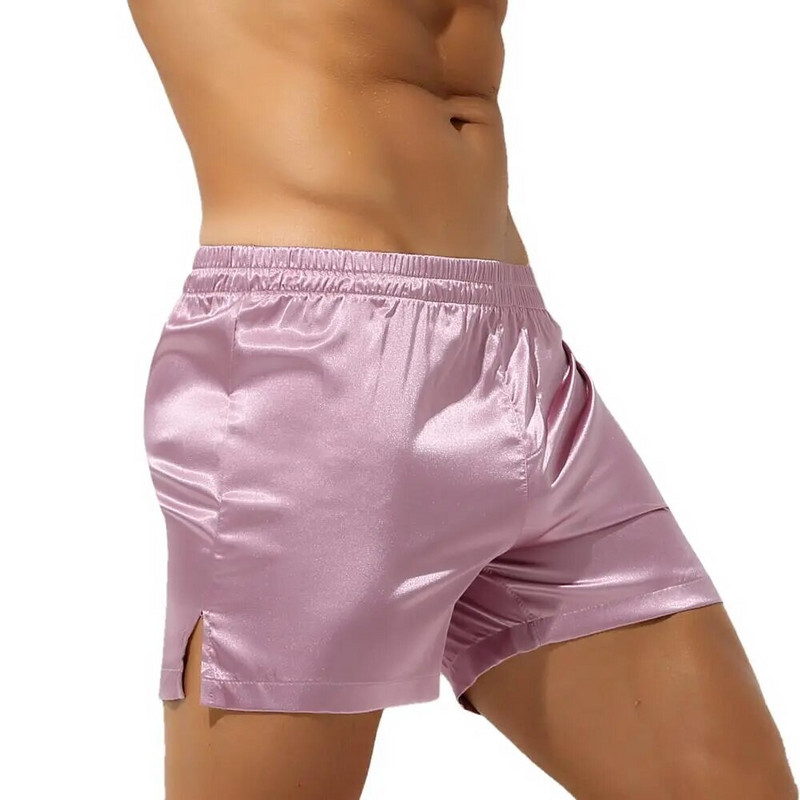 Muške donje hlače za spavanje Seksi pidžame Kratke hlače Meke svilenkaste široke bokserice Kratke hlače Donje rublje Muške kućne dnevne gaćice Arrow gaćice Muška odjeća za spavanje