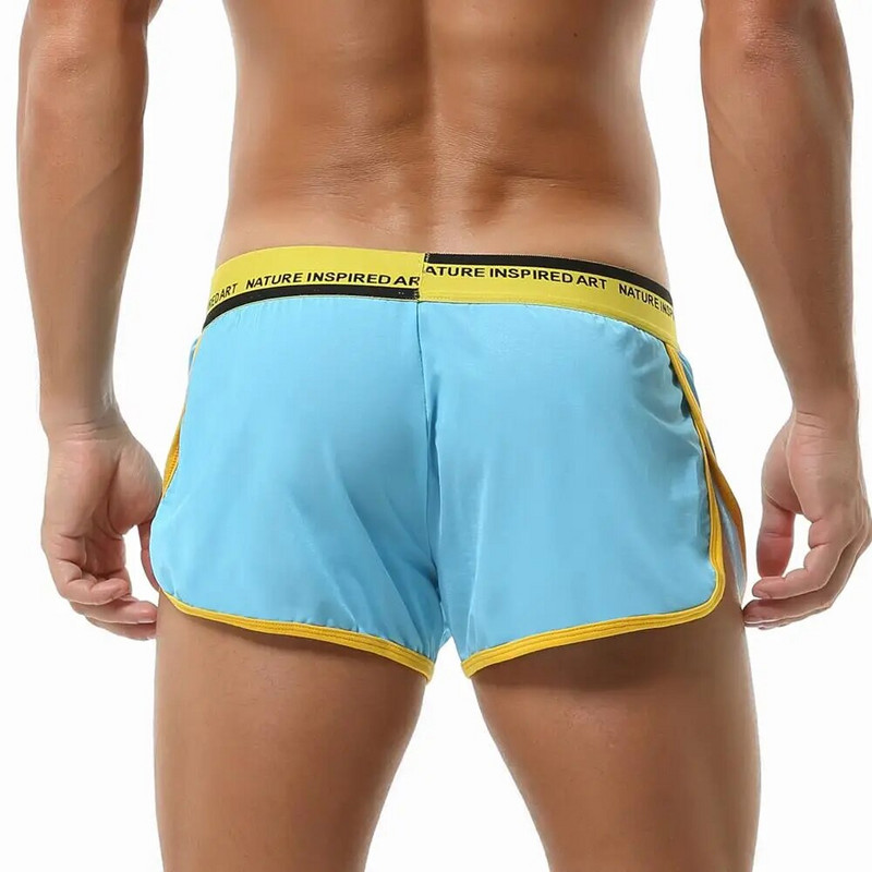 SEOBEAN Seksi muške pidžame Široke kratke hlače Donji dio Boksačice Mekano svilenkasto donje rublje Odjeća za spavanje Kućni salon Kratke hlače s remenom