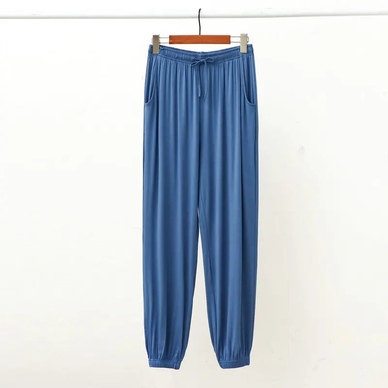 Fdfklak vīriešu modālas bikses brīvas ikdienas harēma bikses pavasaris rudens mājas pidžamas bikses guļamveļa vīriešu pantalones L-3XL