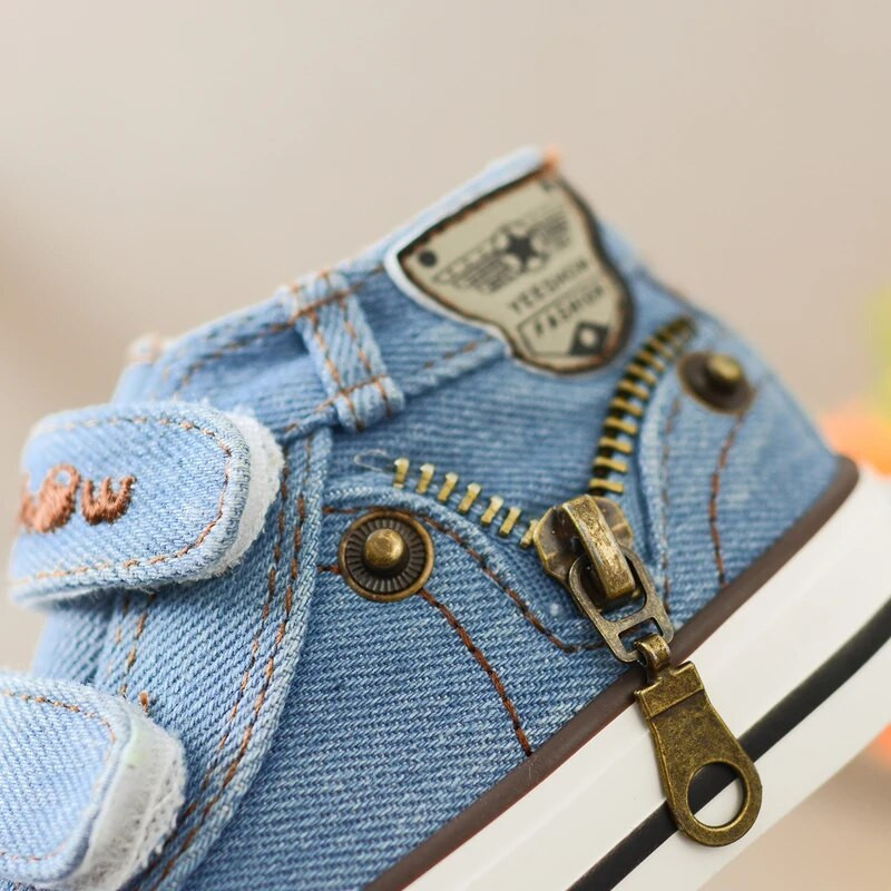 Shenxuanny Nove proljetne platnene dječje cipele Tenisice za dječake Marka dječjih cipela za djevojčice Traperice Ravne čizme od trapera Cipele za malu djecu