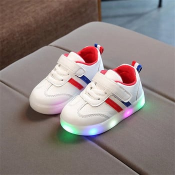 Размер 21-30 Детски LED обувки за момчета Светещи маратонки за бебета момичета Обувки за малки деца със светеща подметка Светещи маратонки за бягане