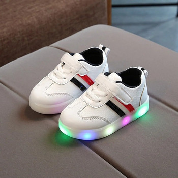 Μέγεθος 21-30 Παιδικά παπούτσια LED για αγόρια Λαμπερά αθλητικά παπούτσια για κοριτσάκια Παιδικά παπούτσια με φωτεινή σόλα για τρέξιμο
