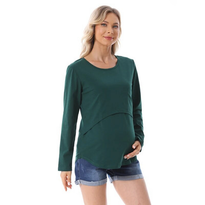 2023 NOVO Trudnička odjeća s dugim rukavima Majice za dojenje za trudnice Majica za dojenje Majica nakon poroda velika veličina