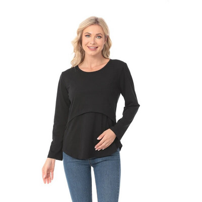 2023 NOVO Trudnička odjeća s dugim rukavima Majice za dojenje za trudnice Majica za dojenje Majica nakon poroda velika veličina