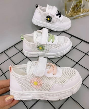 κοριτσια παπουτσια τενις σπορ παπουτσι για τρεξιμο λευκα μικρα λουλουδια μαργαριτα Παιδικα αθλητικα παπουτσια μικρα παιδικα sneakers gym shose 2020 new
