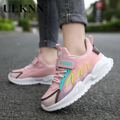 ULKNN Girls Princess Shoes Есен/зима 2023 г. Нови кожени обувки за начално училище Спортни обувки за деца Ежедневни трендови обувки