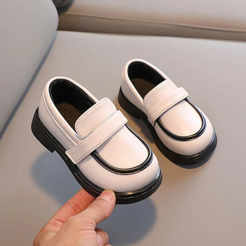 2023 Νέα απλά αντιολισθητικά παιδικά loafers για κορίτσια Slip-on fashion casual παπούτσια Drop Shipping Ταίριασμα χρώματος Παιδικά δερμάτινα παπούτσια