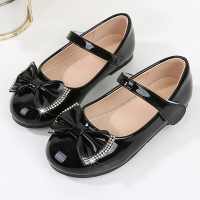 Nove dječje modne kožne cipele iz 2023. Jednostavne neklizajuće cipele s kopčom i omčom Sjajni slatki dječji Mary Janes za vjenčanje