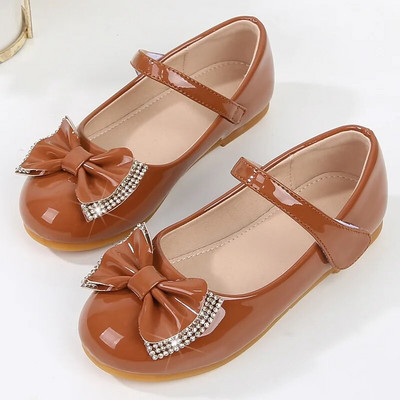 Nove dječje modne kožne cipele iz 2023. Jednostavne neklizajuće cipele s kopčom i omčom Sjajni slatki dječji Mary Janes za vjenčanje