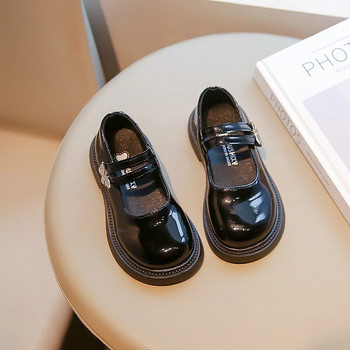 Χαριτωμένα δερμάτινα παπούτσια για κορίτσια Κορεάτικο στυλ Κομψά κομψά παπούτσια πριγκίπισσας 2023 Άνοιξη φθινόπωρο φοιτητικά μαύρα μπεζ αντιολισθητικά παιδικά loafers