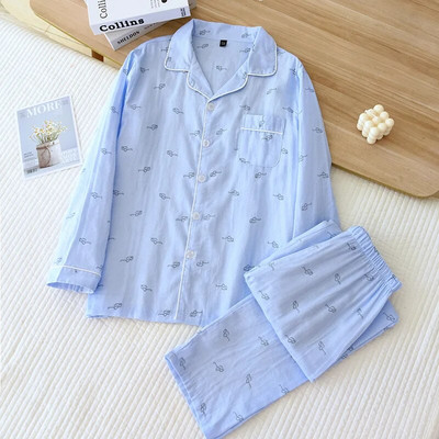 Meeste pidžaamad kevadeks ja suveks lühikeste varrukatega pikad püksid õhukesed puuvillased koduriided vabaaja puhkerõivad Meeste magamisriiete komplekt