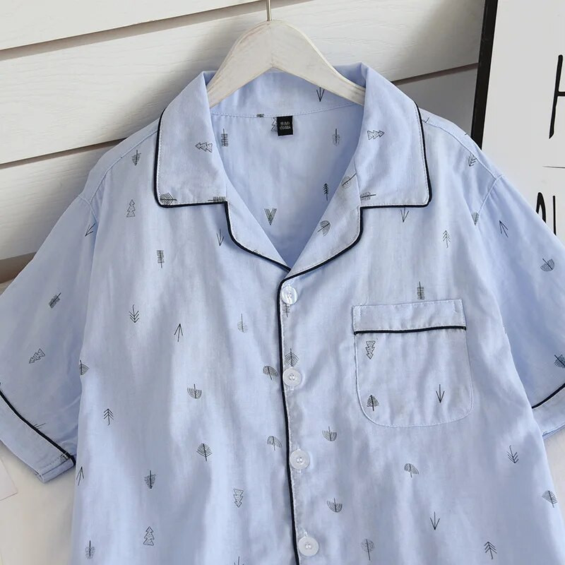 Meeste pidžaamad kevadeks ja suveks lühikeste varrukatega pikad püksid õhukesed puuvillased koduriided vabaaja puhkerõivad Meeste magamisriiete komplekt