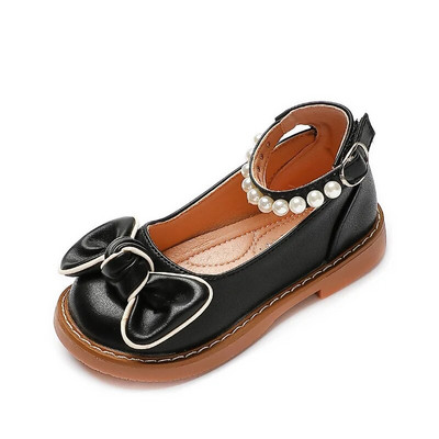 Kožne cipele za djevojčice 2023. Proljeće Jesen Dječje Ravne cipele Za gležnjeve Biseri S perlama Mašna-čvorovi Princeza Slatke meke dječje ležerne cipele Party