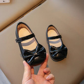 Laste vibu mustad nahast kingad kevadeks ja sügiseks uued tüdrukute pehme tallaga vabaajajalatsid printsessi lastele Armsad koolikingad