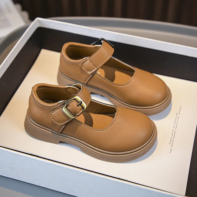 2023. gada pavasaris un rudens Jaunas korejiešu meiteņu ādas apavi Mazās princeses Modes Princešu apavi Mīkstie zēni Mērija Džeina Melna, Jauki