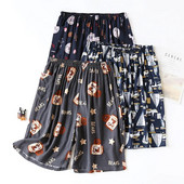 Suvised meeste puuvillased viskoostrükiga pidžaamapüksid õhukesed 5xl ülisuured lahtised lühikesed püksid Rannarõivad vabaaja kodu Meeste pidžaamapüksid