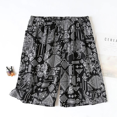 Suvised meeste puuvillased viskoostrükiga pidžaamapüksid õhukesed 5xl ülisuured lahtised lühikesed püksid Rannarõivad vabaaja kodu Meeste pidžaamapüksid