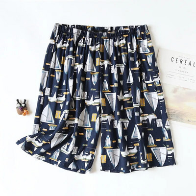 Suvised meeste puuvillased viskoostrükiga pidžaamapüksid õhukesed 5xl ülisuured lahtised lühikesed püksid Rannarõivad vabaaja kodu Meeste pidžaamapüksid