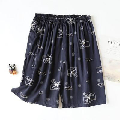 Suvised meeste puuvillased viskoostrükiga pidžaamapüksid õhukesed 5xl ülisuured lahtised lühikesed püksid Rannarõivad vabaaja kodu Meeste pidžaamapüksid