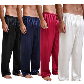 2020 Мъжки класически сатенени пижами Спално облекло Пижами Панталони Долнище за сън S-XL