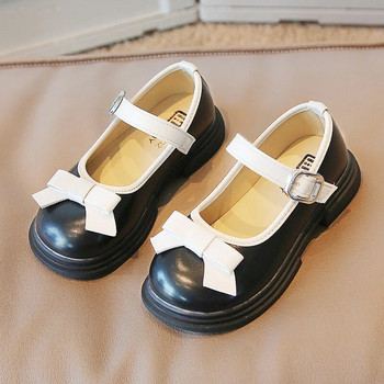 Παιδικά δερμάτινα παπούτσια για κορίτσια που ταιριάζουν με φιόγκο με στρογγυλά δάχτυλα Cute 2023 Ευέλικτα μαλακά παιδικά παπούτσια Princess Shallow Moccasin Νέα