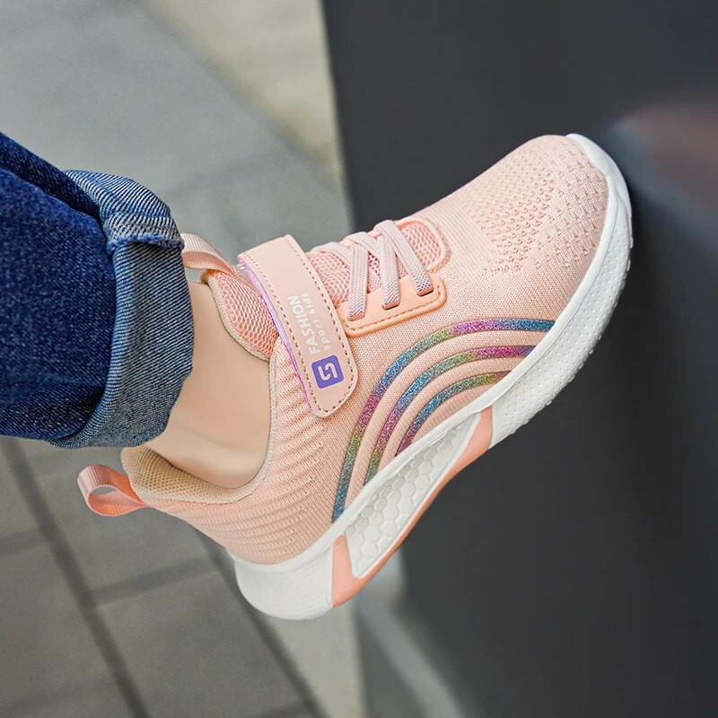 Pavasario rudens vaikiški batai mergaičių vaikiški laisvalaikio sportbačiai kvėpuojantys minkšti neslystantys vaikščiojimo bėgimo sportiniai bateliai, 26-38 dydis