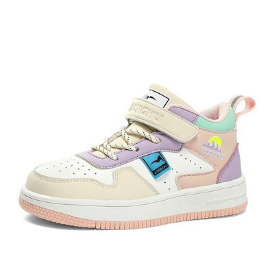 Bijele tenisice za djevojčice Dječje cipele Modne kožne ravne visoke tenisice Prozračne dječje školske ležerne tenisice za djevojčice