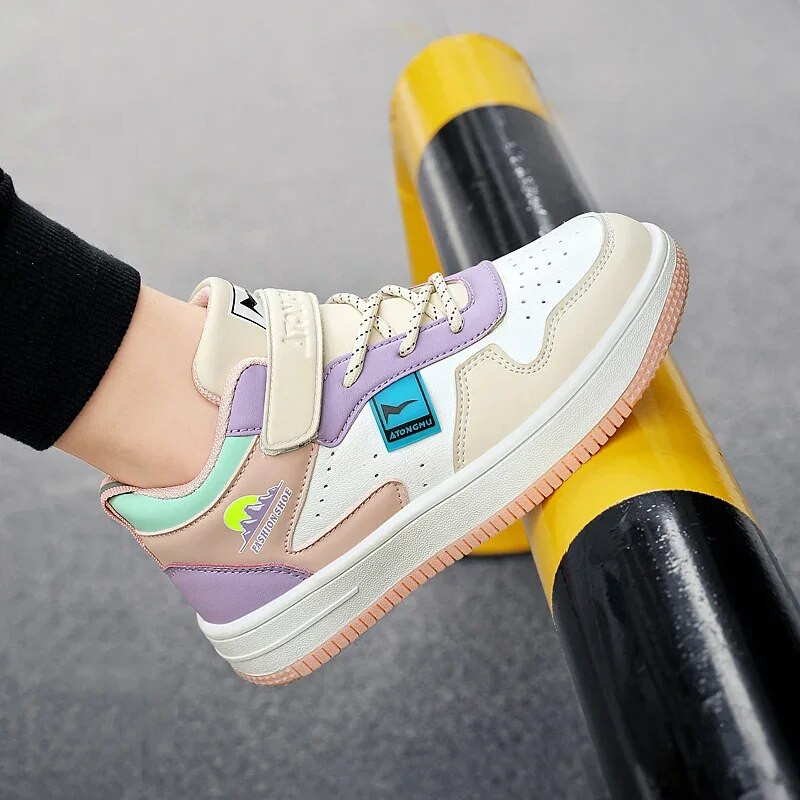 Bijele tenisice za djevojčice Dječje cipele Modne kožne ravne visoke tenisice Prozračne dječje školske ležerne tenisice za djevojčice