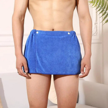 MENMODE Sexy Sleep Bottoms Microfiber Πυτζάμες Ανδρικά νυχτικά Κοντό παντελόνι πετσέτας στο πλάι σπαστό μπουρνούζι Culottes Μαλακό παχύ