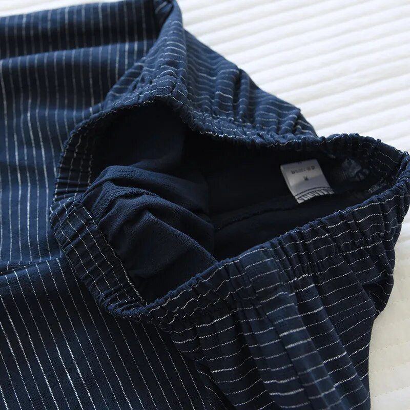 Muški ljetni pamučni kućni ogrtač, dvodijelni set, proljeće i jesen, pamučni kimono s pola rukava, tanke hlače, pidžame, muški set ogrtača