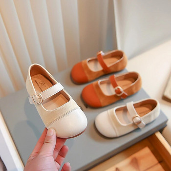 Δερμάτινα παπούτσια για κορίτσια που ταιριάζουν με χρώμα Παιδική μόδα Ευέλικτο 2023 Νέα φθινοπωρινή άνοιξη παιδικά παπούτσια μοκασίνια Απαλά Princess Flats PU