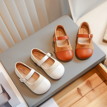 Δερμάτινα παπούτσια για κορίτσια που ταιριάζουν με χρώμα Παιδική μόδα Ευέλικτο 2023 Νέα φθινοπωρινή άνοιξη παιδικά παπούτσια μοκασίνια Απαλά Princess Flats PU